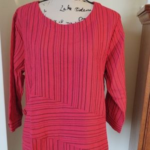 Habitat Red/Black Striped Top